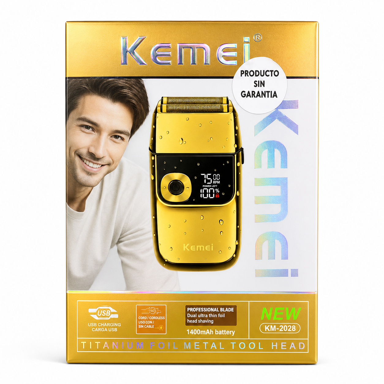 Kemei Shaver Metálica KM-2028 Gold