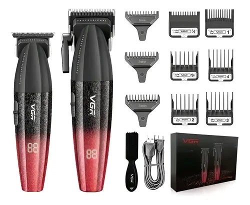 Combo VGR 640 Clipper y Trimmer Turbo 9000 RPM Red