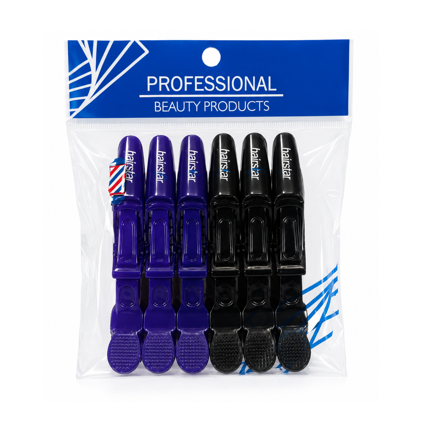 Pinzas Cocodrilo Azul/Negro c/6