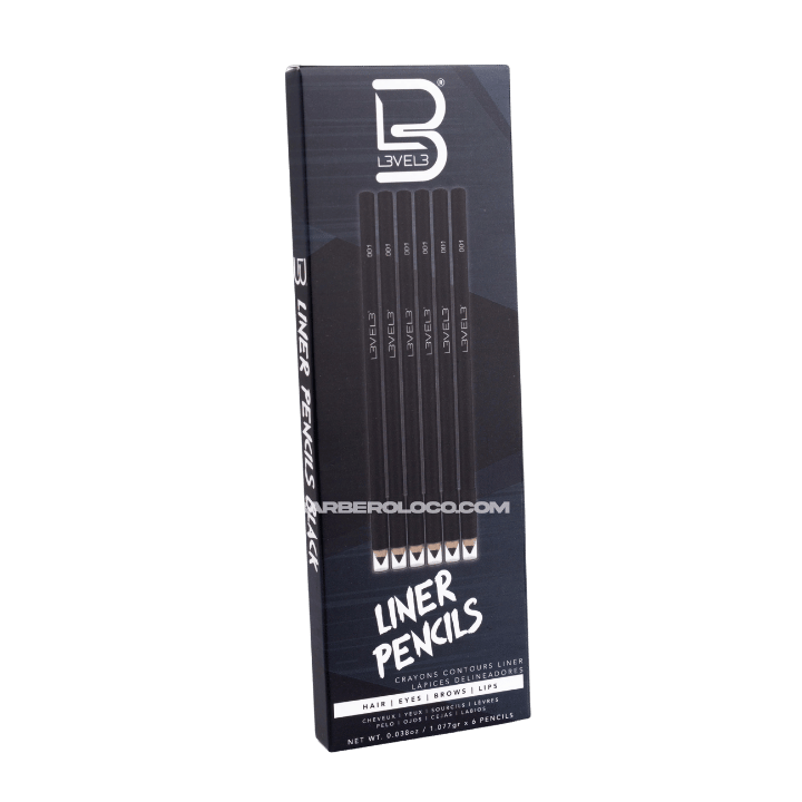 Lápices Delineadores de Color Negro  L3VEL3 (6 piezas)