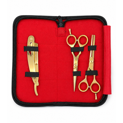 Trio Tijeras Crazy Barber Dorado 5.5