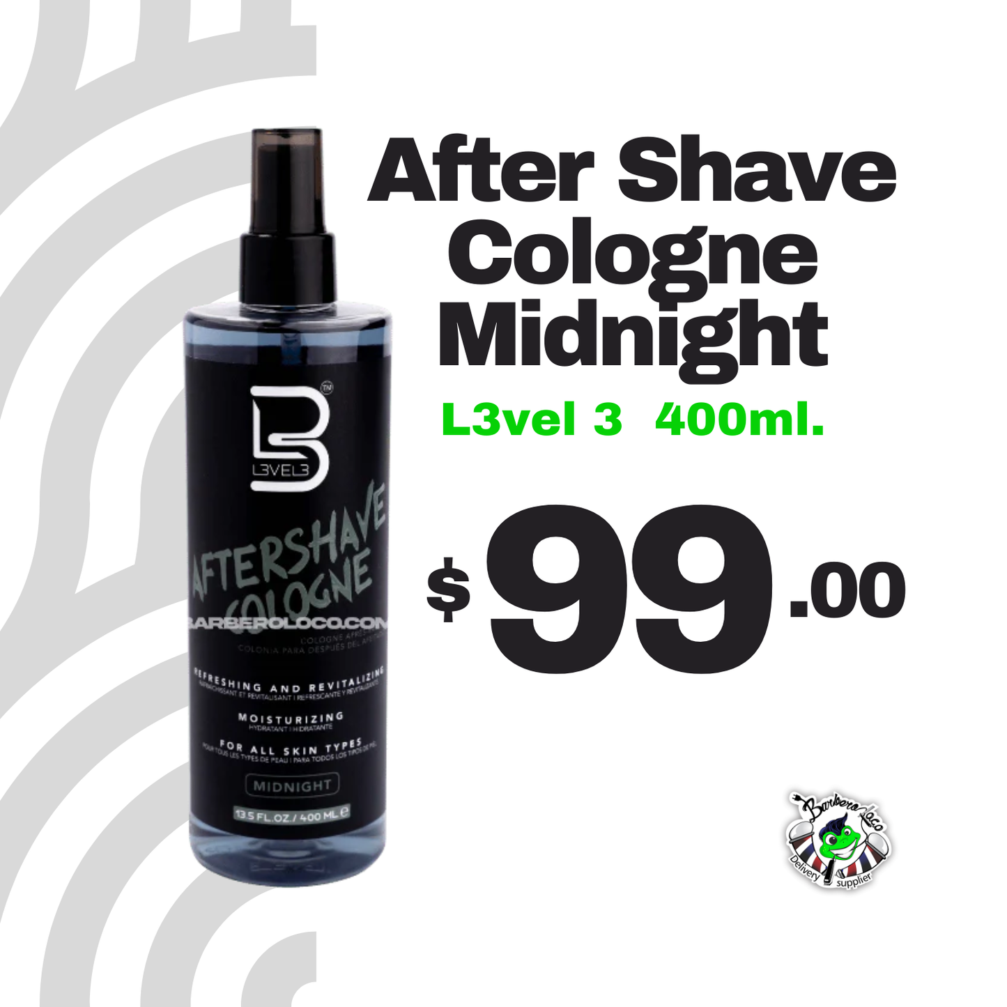 After Shave Cologne Midnight L3VEL3 400 ml