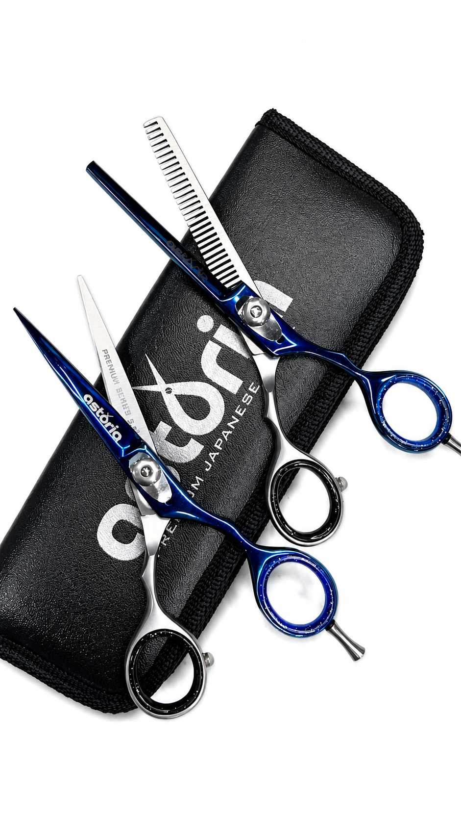 Combo Tijeras Astoria Azul Plata  6"