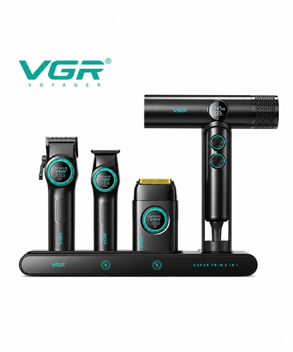 Combo VGR 4 en 1 clipper, trimmer, shaver y secadora
