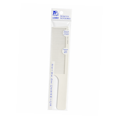 Peine Para Cabello Tipo Flat Top Resistente Al Calor Cerámica/Carbon Blanco