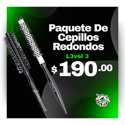 Paquete de Cepillos Redondos L3VEL3