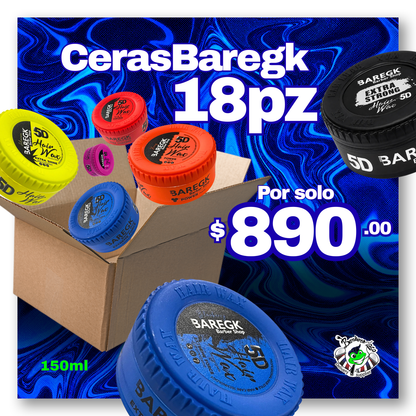 Combo 18 Ceras Baregk Surtidas 150ml