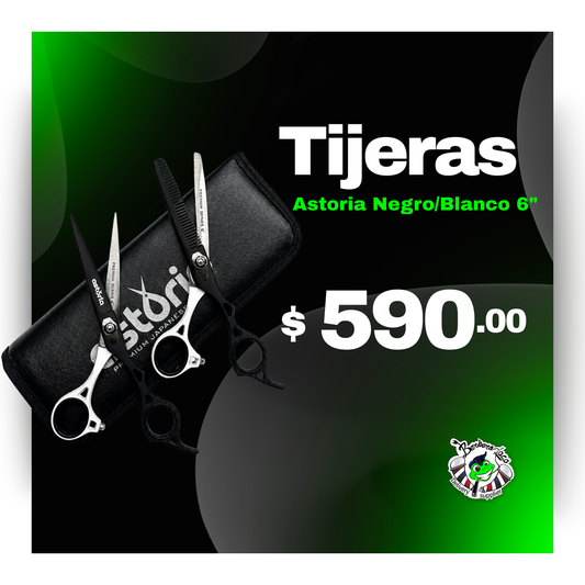 Tijeras Astorias Bicolor Negro/Blanco 6"