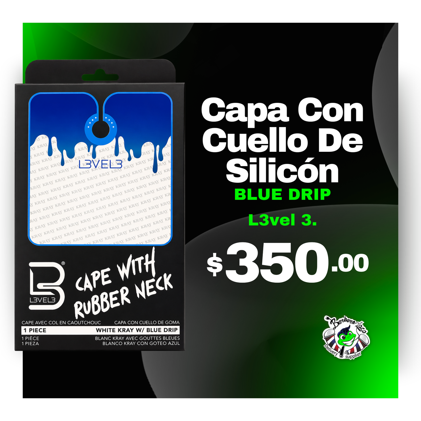 Capa con Cuello de Silicon Blue Drip L3VEL3