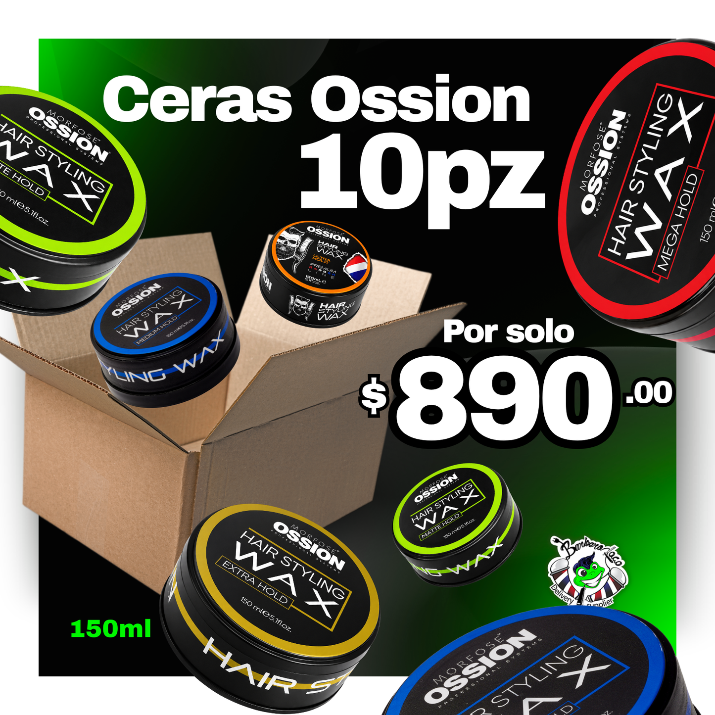 Combo 10 HairWax Baregk Surtidas 150ml