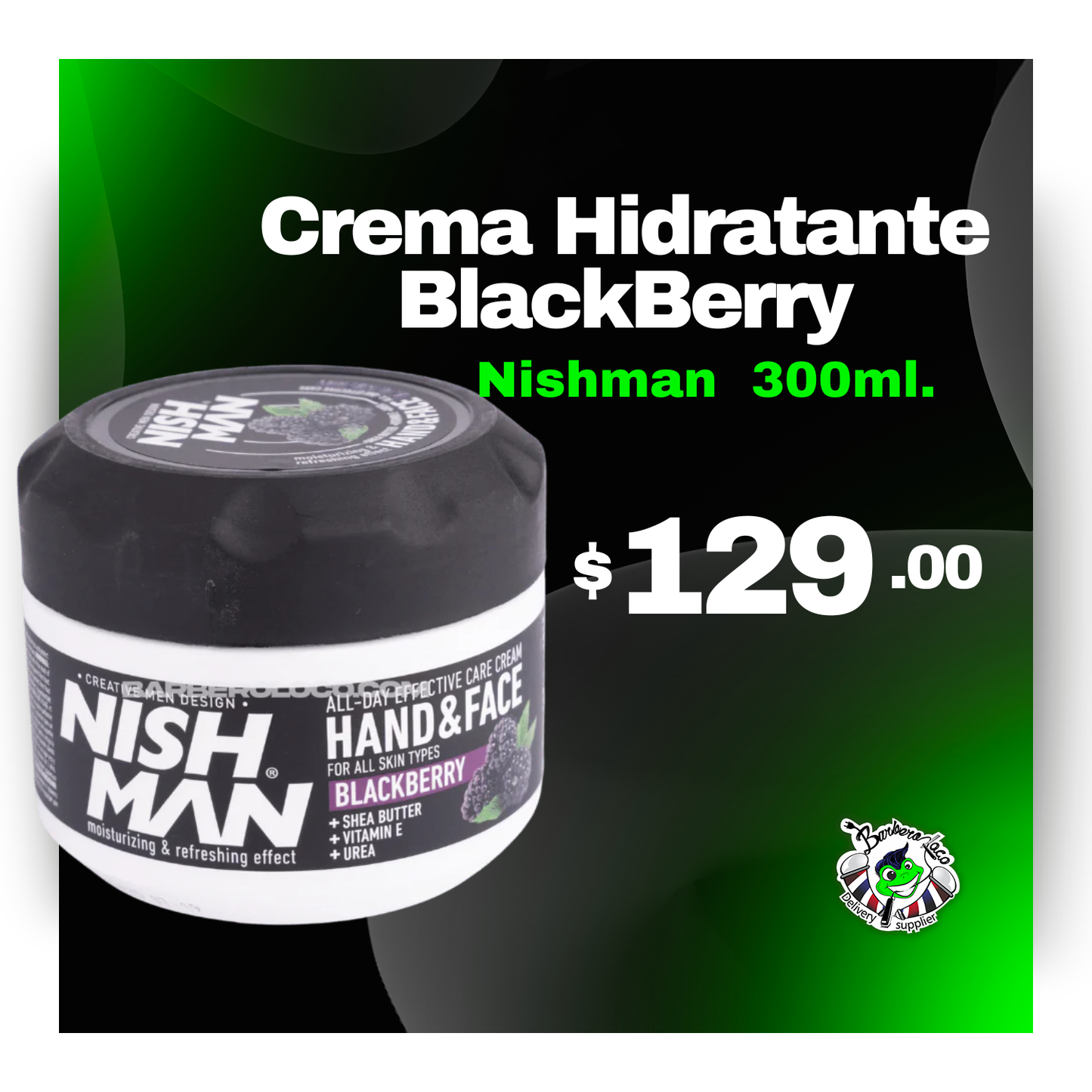 Crema Hidratante Manos y Cara Blackberry de Nishman 300 ml