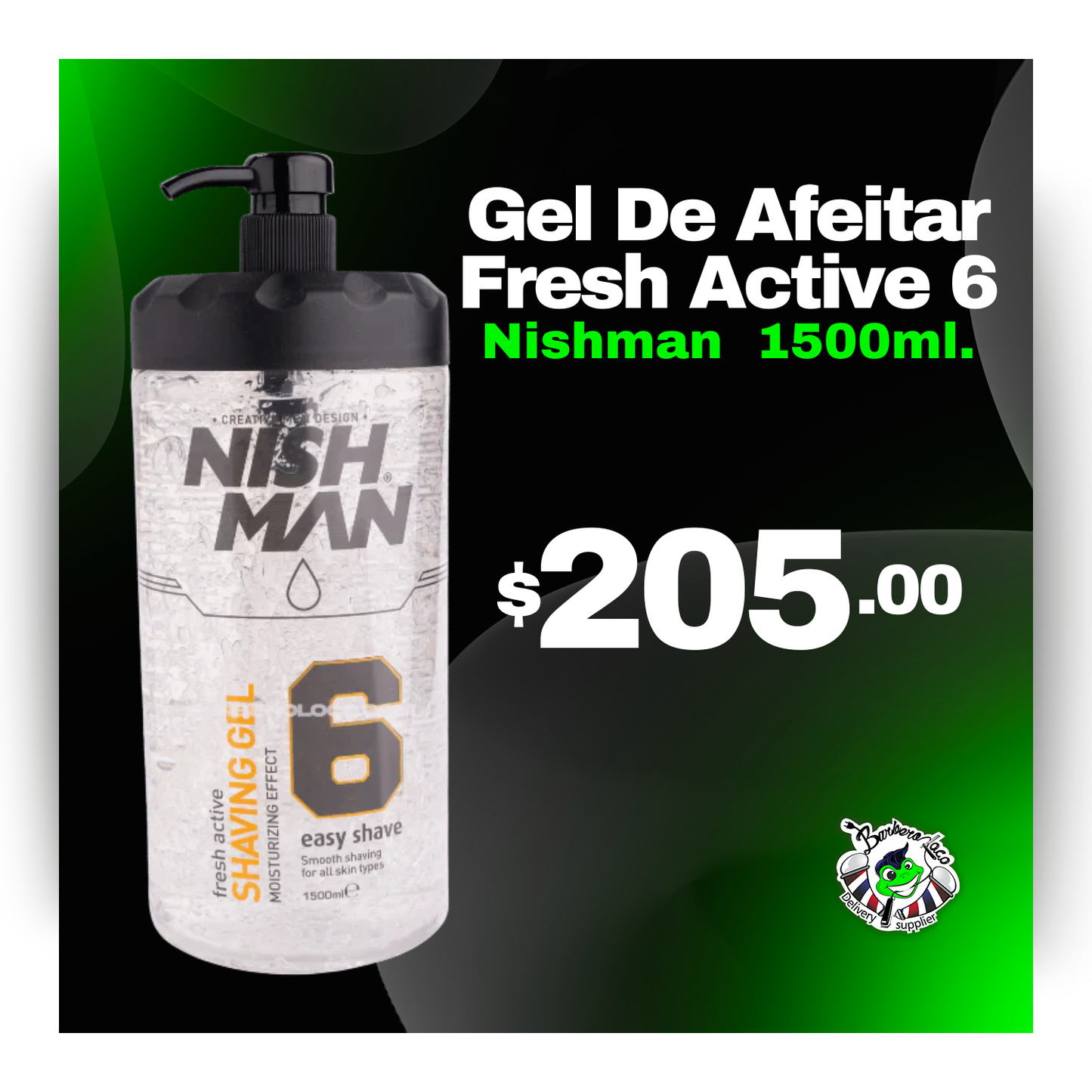 Gel para Afeitar NISHMAN Fresh Active 6 1500 ml