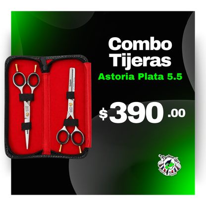 Combo Tijeras Astoria Plata 5.5