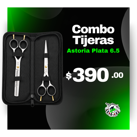 Combo Tijeras Astoria Plata 6.5