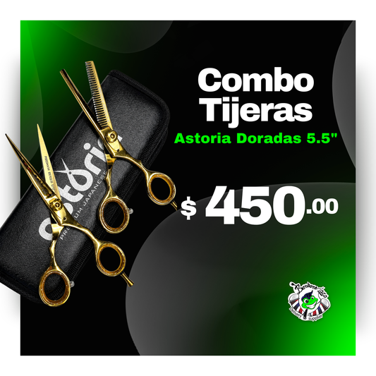 Combo Tijeras Astoria Doradas  5.5"