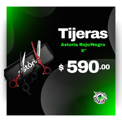 Tijeras Astoria Rojo/Negro 6"