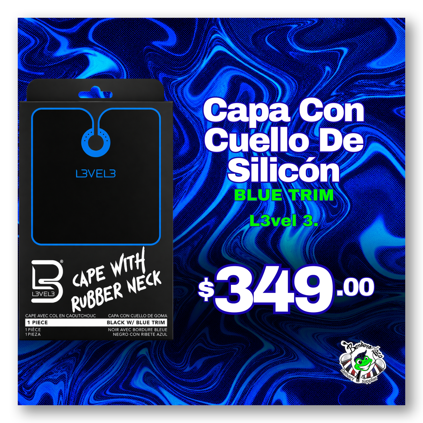 Capa con Cuello de Silicon Blue Trim L3VEL3