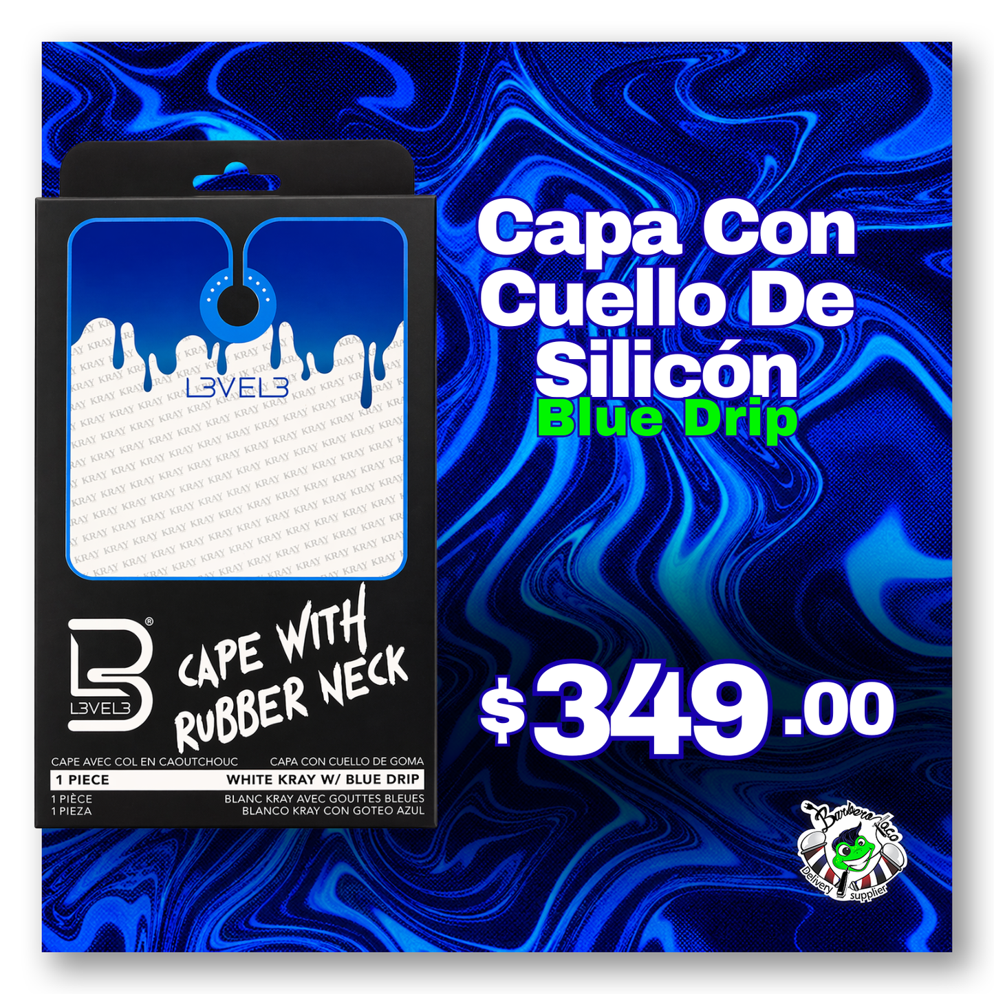 Capa con Cuello de Silicon Blue Drip L3VEL3