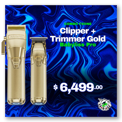 BaBylissPRO Combo FXONE Clipper + Trimmer – Color Dorado