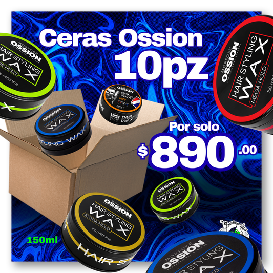 Combo 10 HairWax Ossion Surtidas 150ml
