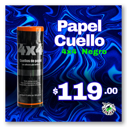 Papel Cuello 4x4 Negro Paquete c/500 tiras