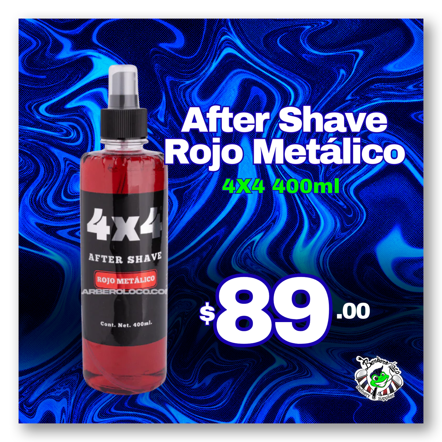 After Shave 4x4 Rojo Metálico 400 ml