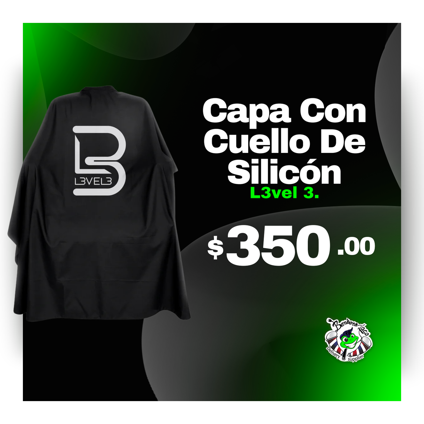 Capa con Cuello de Silicon Black L3VEL3