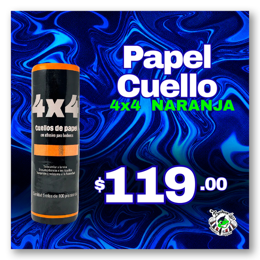 Papel Cuello 4x4 Naranja Paquete c/500 tiras