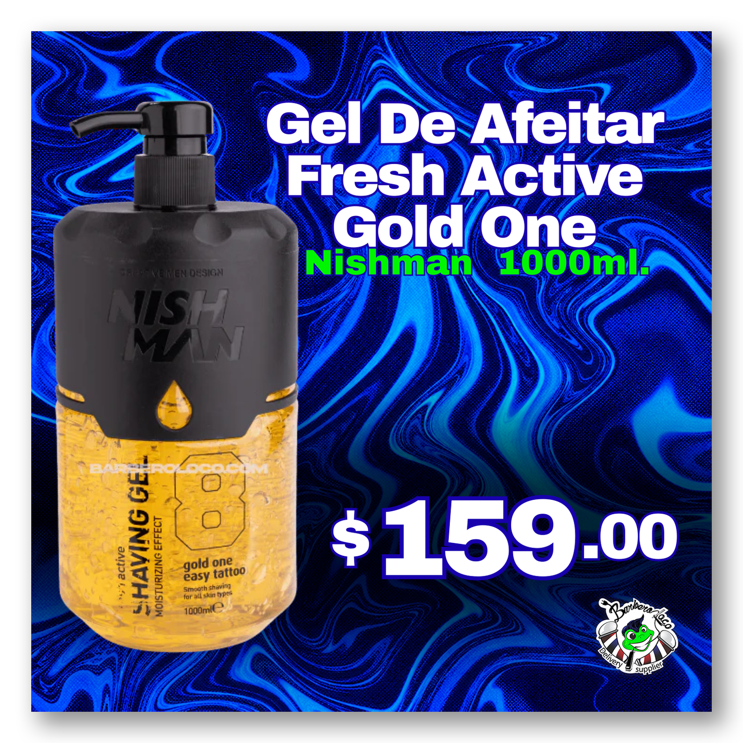 Gel de Afeitar NISHMAN Fresh Active Gold One 8 1000 ml