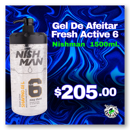 Gel para Afeitar NISHMAN Fresh Active 6 1500 ml