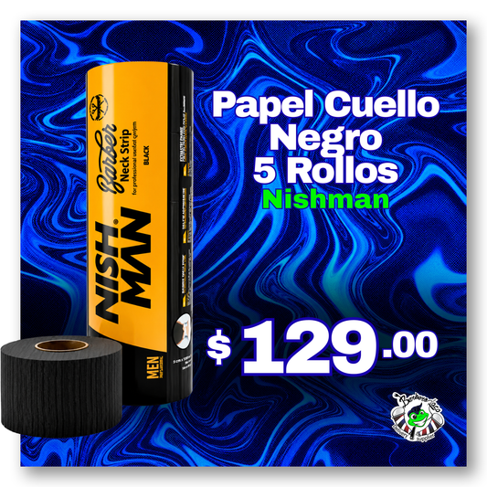 Papel Cuello Negro NishMan 1 paquete c/500 tiras