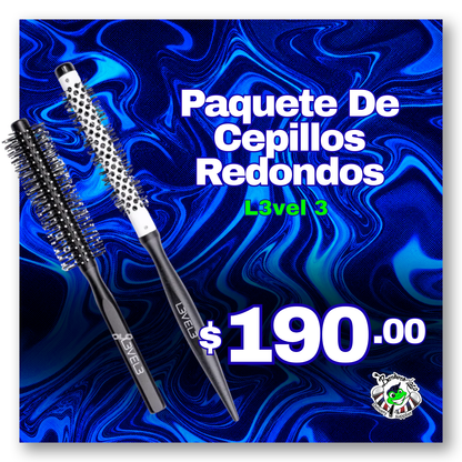 Paquete de Cepillos Redondos L3VEL3