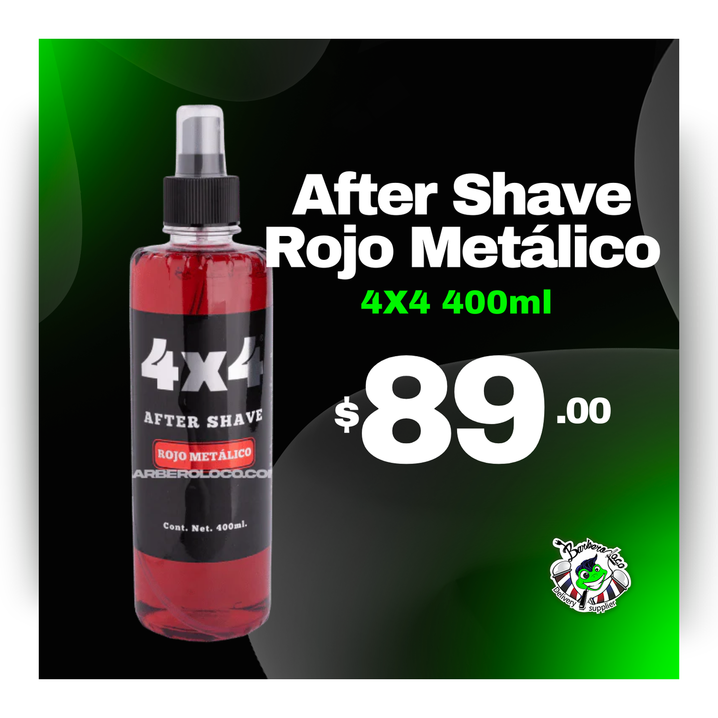 After Shave 4x4 Rojo Metálico 400 ml