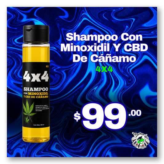 Shampoo De Minoxidil con CBD De Cáñamo | 4x4 500g