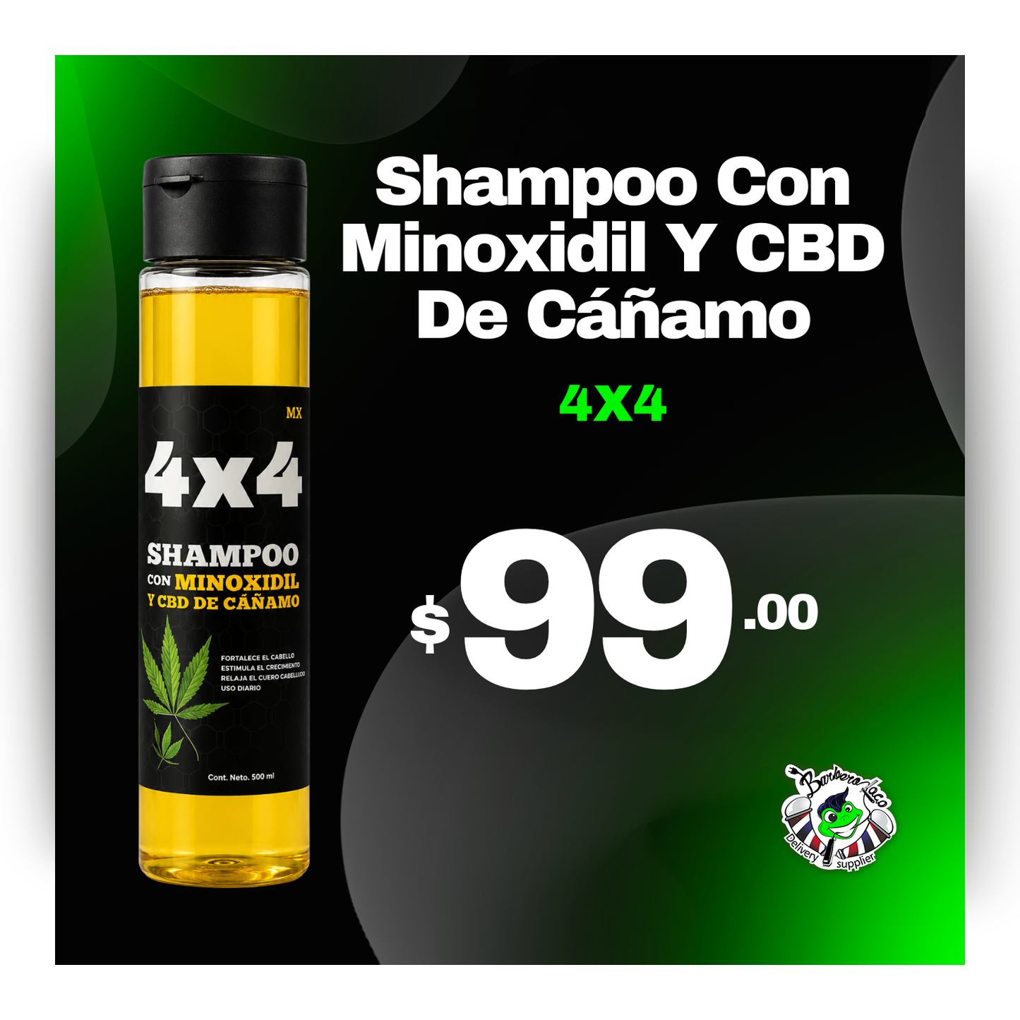Shampoo De Minoxidil Con CBD De Cáñamo